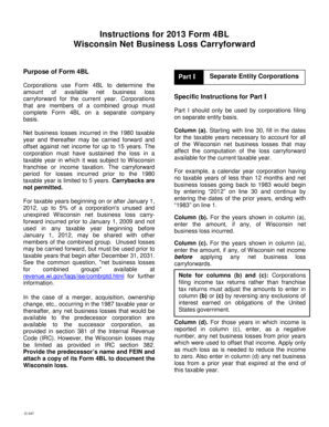 Wisconsin Form 4BL