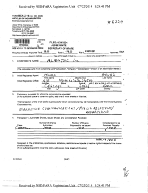 Illinois Articles of Incorporation