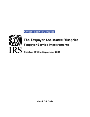 Taxpayer Assistance Blueprint FY 2013 Annual Report to Congress