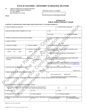 California Public Works Contract Award