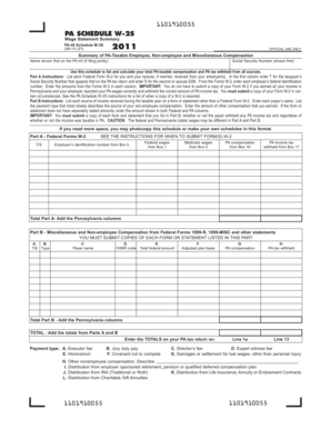 PA Schedule W-2S Wage Statement Summary