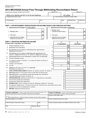 Michigan Annual Flow-Through Withholding Reconciliation Return