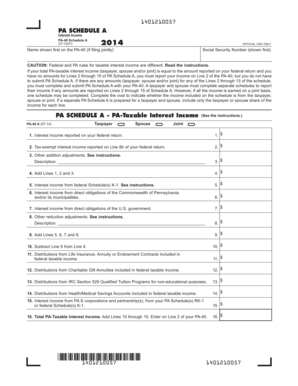 PA Schedule A Interest Income Form