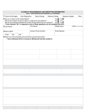 Montana Voter Registration Application