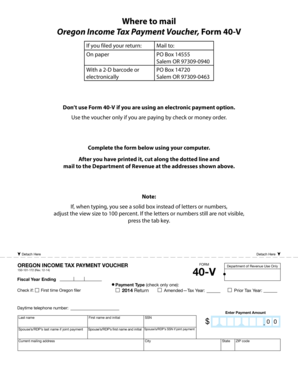 Oregon Income Tax Payment Voucher