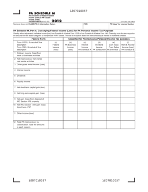 PA Schedule M Tax Form