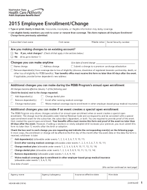 2015 Employee Enrollment Change Form