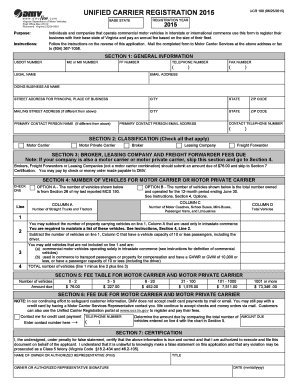Unified Carrier Registration Form 2015