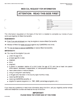 Medi-Cal Request for Information