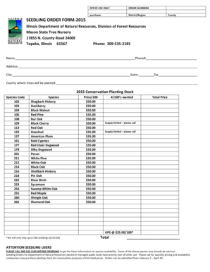 Illinois Seedling Order Form