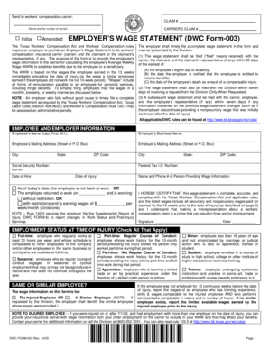Texas Employer's Wage Statement