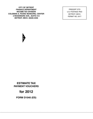City of Detroit Estimated Income Tax Payment Vouchers