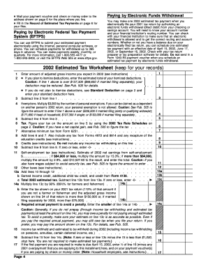 Form 1040-ES Estimated Tax for Individuals
