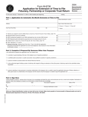 Massachusetts Form M-8736