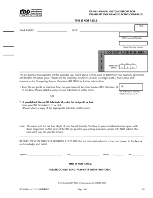 California Disability Insurance Annual Income Report