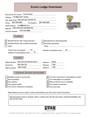 Hotel Room Availability Form