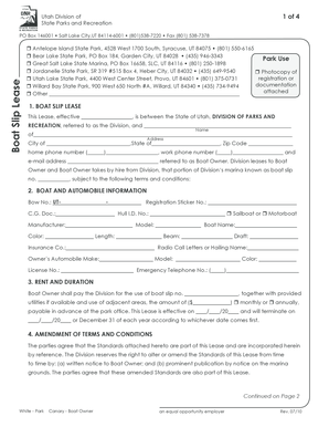 Utah Boat Slip Lease Agreement