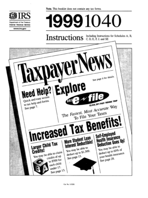 US Individual Income Tax Return 1999