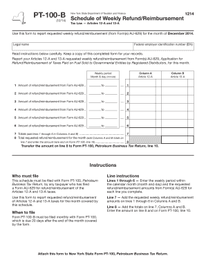 New York State PT-100-B Form
