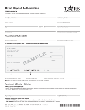 Direct Deposit Authorization Form