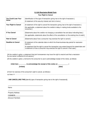 G-5(A) Rescission Model Form