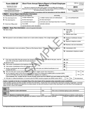Form 5500-SF Short Form Annual Return
