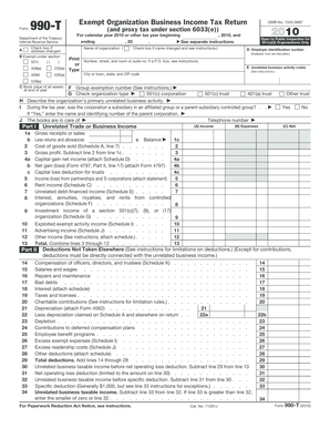 Form 990-T Exempt Organization Business Income Tax Return