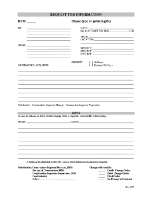 Request for Information Form