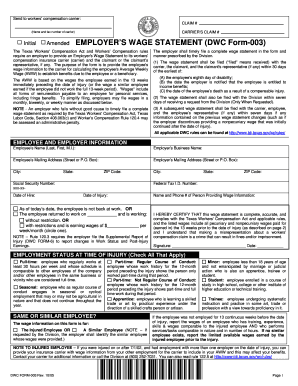 Texas Employer's Wage Statement
