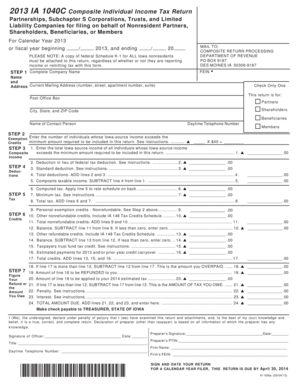 Iowa Composite Individual Income Tax Return