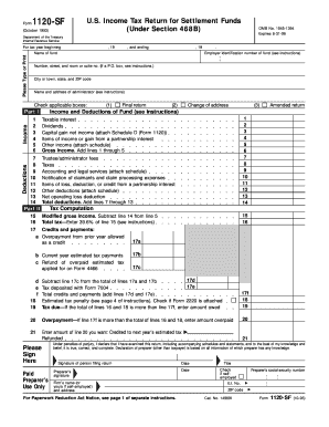 Form 1120-SF US Income Tax Return for Settlement Funds