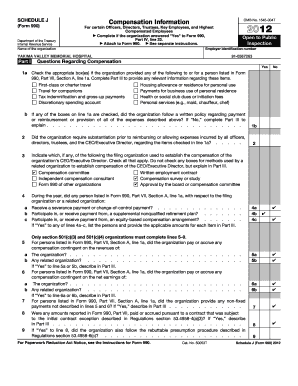 Schedule J Compensation Information Form 990