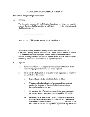 Maryland Contractor Invoice Schedule Formats