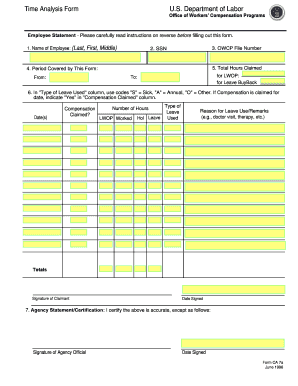 US Federal Employee Time Analysis Form