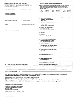 Wisconsin Quarterly Contribution Report
