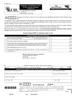 Louisiana Individual Income Tax Extension Form