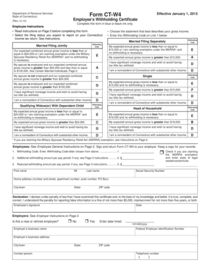 Connecticut Employee Withholding Certificate