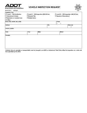 Vehicle Inspection Request Form