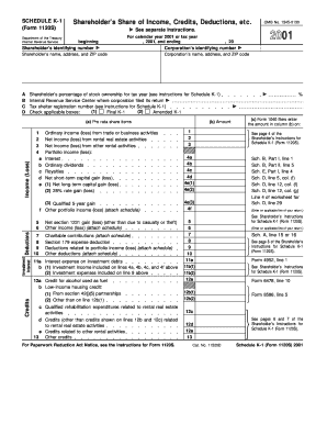 Schedule K-1 Shareholder Tax Form
