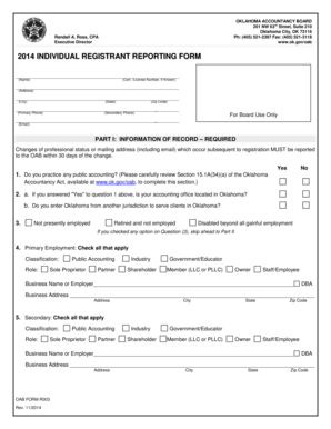 Oklahoma Accountant Annual Reporting Form