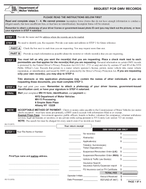 New York DMV Records Request Form