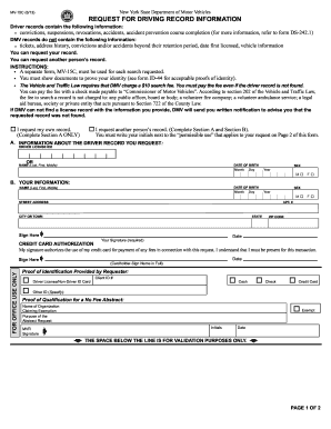 New York Driving Record Request Form