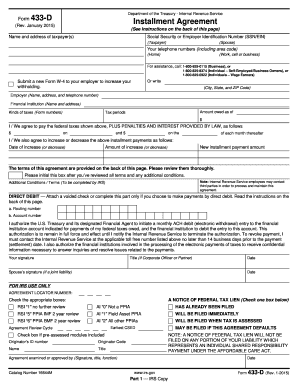 IRS Form 433-D Installment Agreement