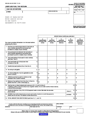 California User Use Fuel Tax Return