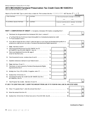 Michigan Farmland Preservation Tax Credit Claim
