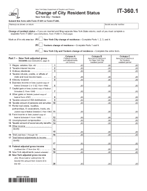 New York State Change of City Resident Status IT-360.1