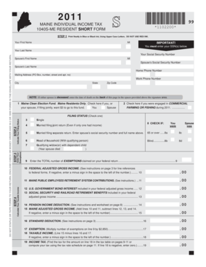 Maine Individual Income Tax Form 1040S-ME