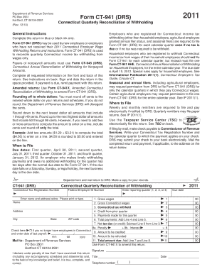 Connecticut Quarterly Reconciliation of Withholding