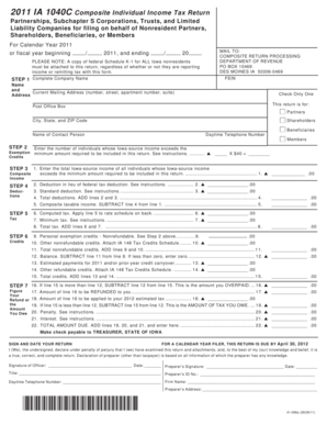 Iowa Composite Individual Income Tax Return