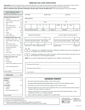 Nebraska Big Game Application